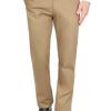 Pantalón Color Camel Stretch De Algodón Regular Fit Para Caballero